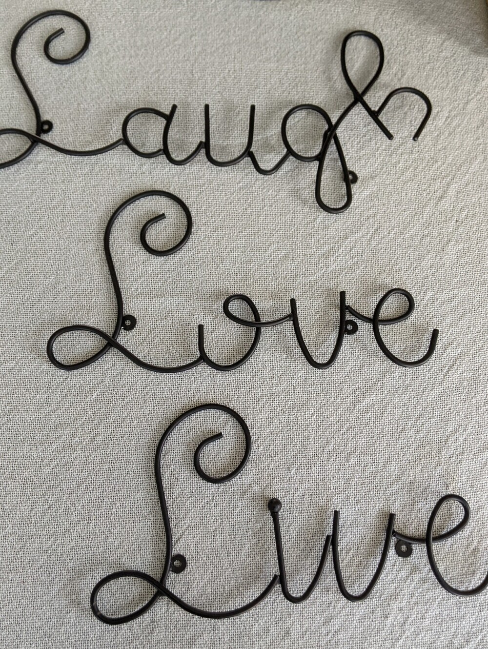 Black 'Laugh Love Live' Metal Wall Word Set